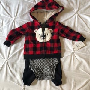 Fleece bear 3 piece set